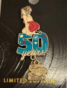 Hard Rock Cafe Barcelona 50th Anniversary Girl Series Pin Music Rock & Pop