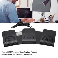 USB Foot Pedal Triple Keys MIDI Controller Mechanical Switch Programmable Co SAL