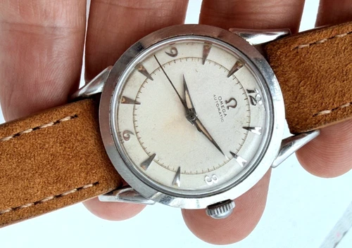 1949-1951 Omega Seamaster Automatic Cal. 351 ORIGINAL DIAL BUMPER STAINLESS RUNS