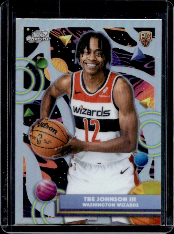 2025-26 Topps Cosmic Chrome Tre Johnson III RC Refractor Rookie #115 Wizards