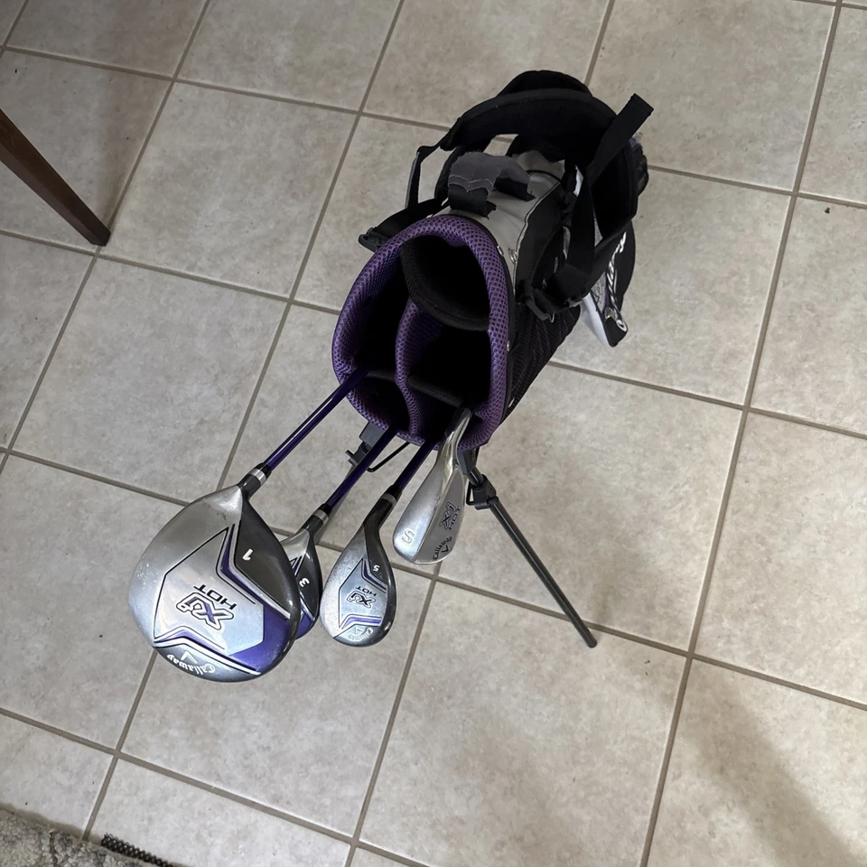 Callaway XJ Hot Jr. Golf Bag With Driver, 3 & 5 Woods And Sand Wedge RH Purple - Image 3 of 4