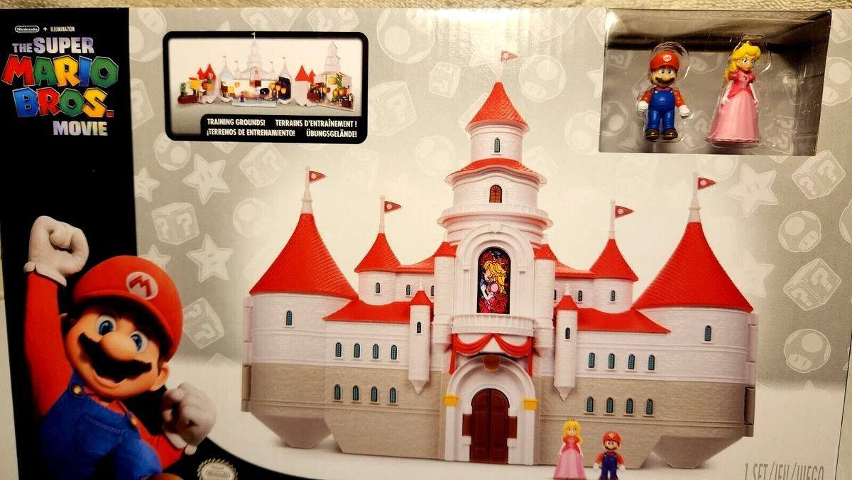 The Super Mario Bros. Movie Mushroom Kingdom Castle Playset with Mini Mario  and Peach Action Figures