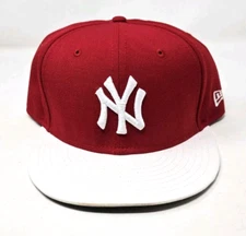New Era New York Yankees 59 Fifty Hat Red Cap White Brim Size 8