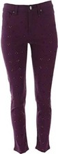 DG2 Diane Gilman Virtual Stretch Novelty Skinny Jean Deep Plum 8 New 634-193