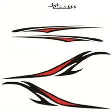 DIY Car Body Decals Stickers Stripes Graphics Sports Vinyl Decoration Black/Red