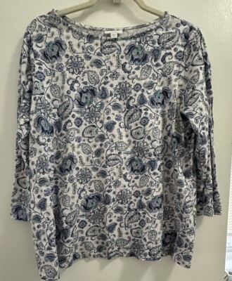 J.Jill M Floral top Ctt/spx