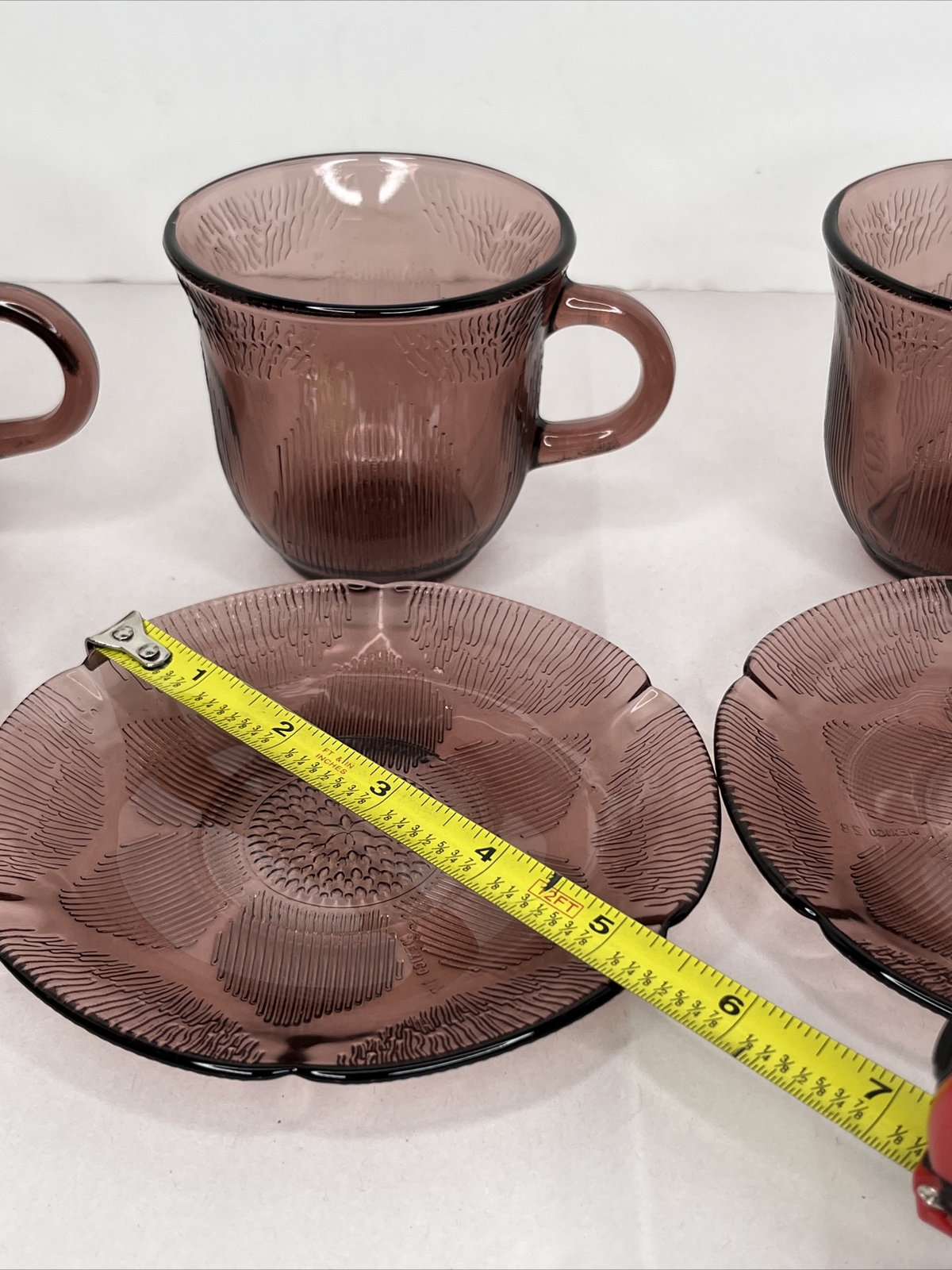 FORTECRISA Mexico Amethyst Purple Sunflower Glass Dinnerware 17 pc Lot