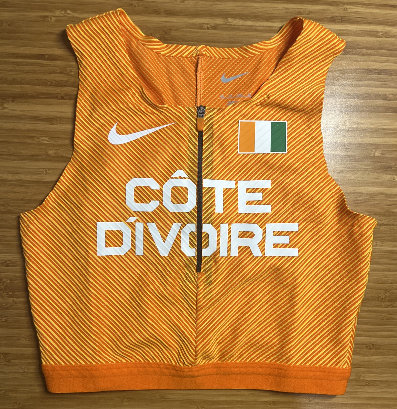 OFF WHITE X NIKE NIKE Pro Elite Côte D'ivorie Costa d'Avorio Track Crop Top Singolo Donna XS X Small