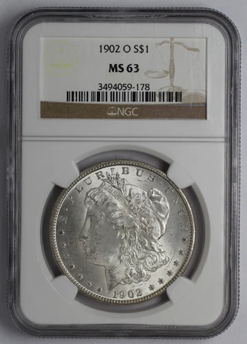 1902 O Morgan Silver Dollar NGC MS 63