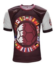 Arza Sports 2022 Soccer World Fan Jersey Burgundy Mexico, USA, Brazil, Argentina