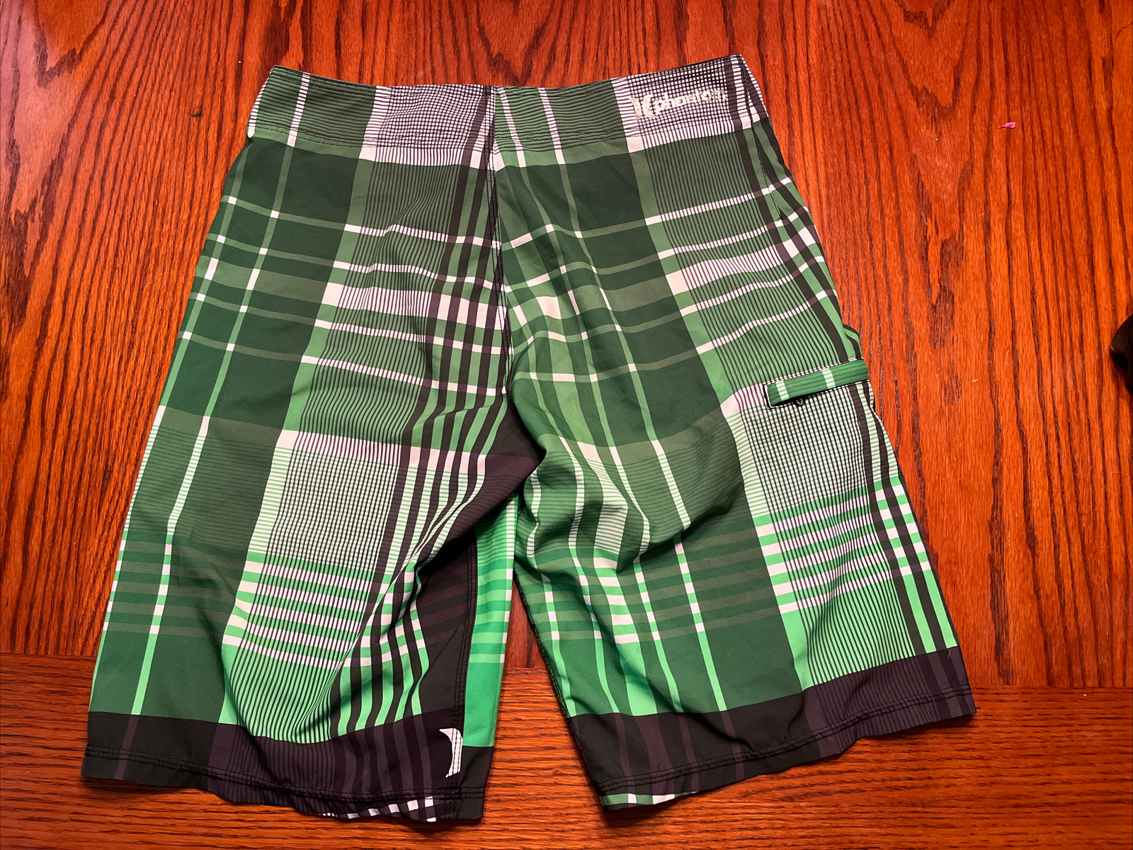 Men's shorts HURLEY size 28 plaid board shorts Green Phantom eBay