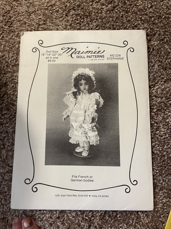 Maimie Doll PATTERN Laura MD202 Vintage 1985 16 19 22 25 inch All In One
