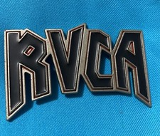 RVCA Belt Buckle Used Black Lettering Silver Red Clothing Accessory
