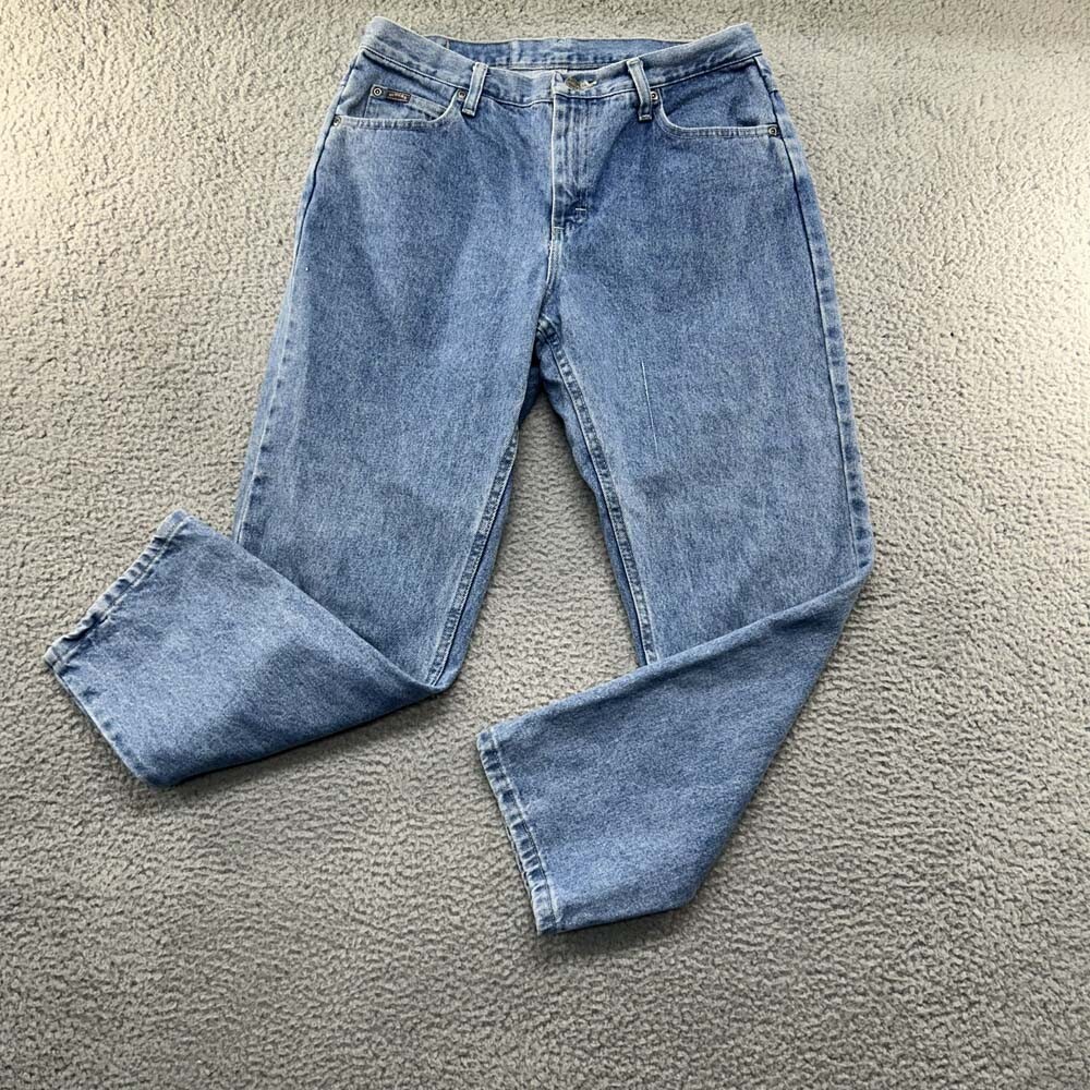 Lee Riders Womens 12P Blue Denim Jeans 30x27 Clean Wash