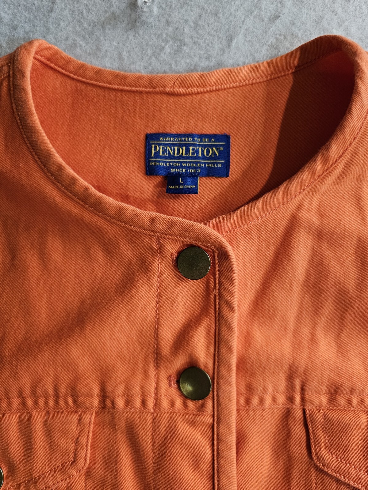 Pendleton Classic Denim Button Up Jacket Tangerin… - image 3