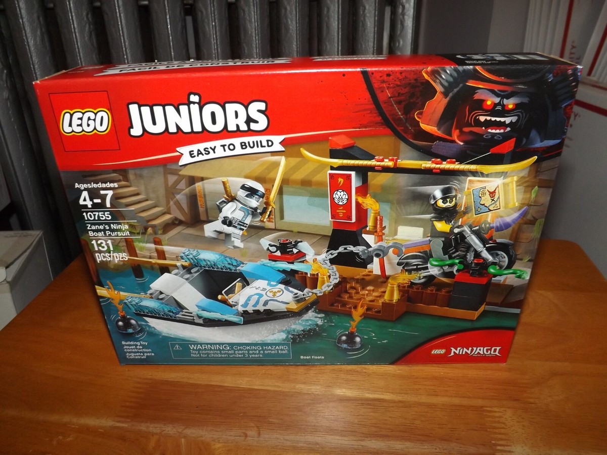 LEGO JUNIORS NINJAGO ZANE'S NINJA BOAT PURSUIT 131 PCS 10755 NIB