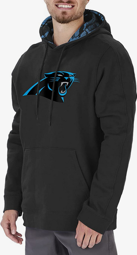 Толстовка с капюшоном цвета мужской команды NFL Zubaz Carolina Panthers с командной камуфляжной подкладкой