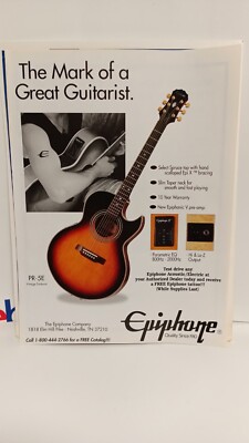 EPIPHONE PR-5E ACOUSTIC ELECTRIC GUITARS PRINT AD. 11 X 8.5. t1 | eBay