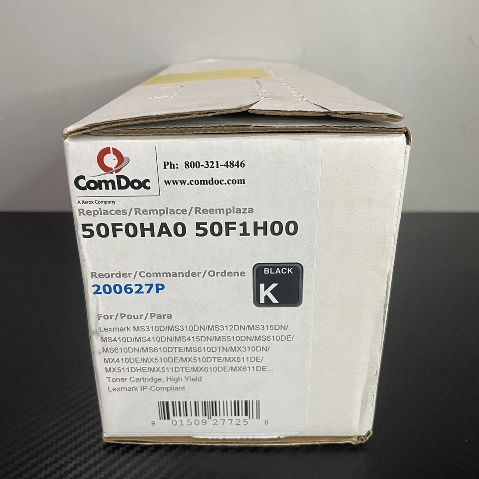 Lexmark 501H Compatible Black High Yield Toner Cartridge 50F1H00 for MS310D - Image 2 of 2