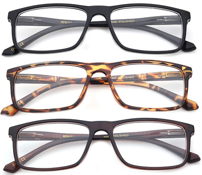 Reading Glasses Unisex Spring Hinge Readers Men Women Classic Rectangular 