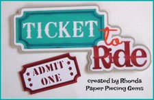 TICKET TO RIDE DISNEY title scrapbook premade paper piecing by Rhonda