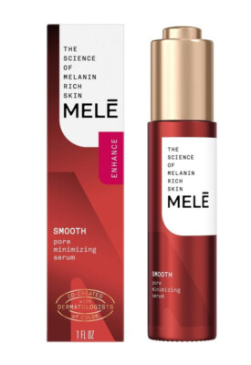 MELE Smooth Pore Minimizing Facial Serum for Melanin Rich Skin 1 fl oz BOX WEAR