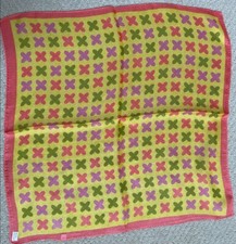 NEW 100 Silk Scarf Square 20 x 20" Green Purple Pink