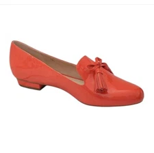 ELIZABETH BRADLEY Shoedazzel Liv Glossy Tassel Loafers Coral Colorful Vegan