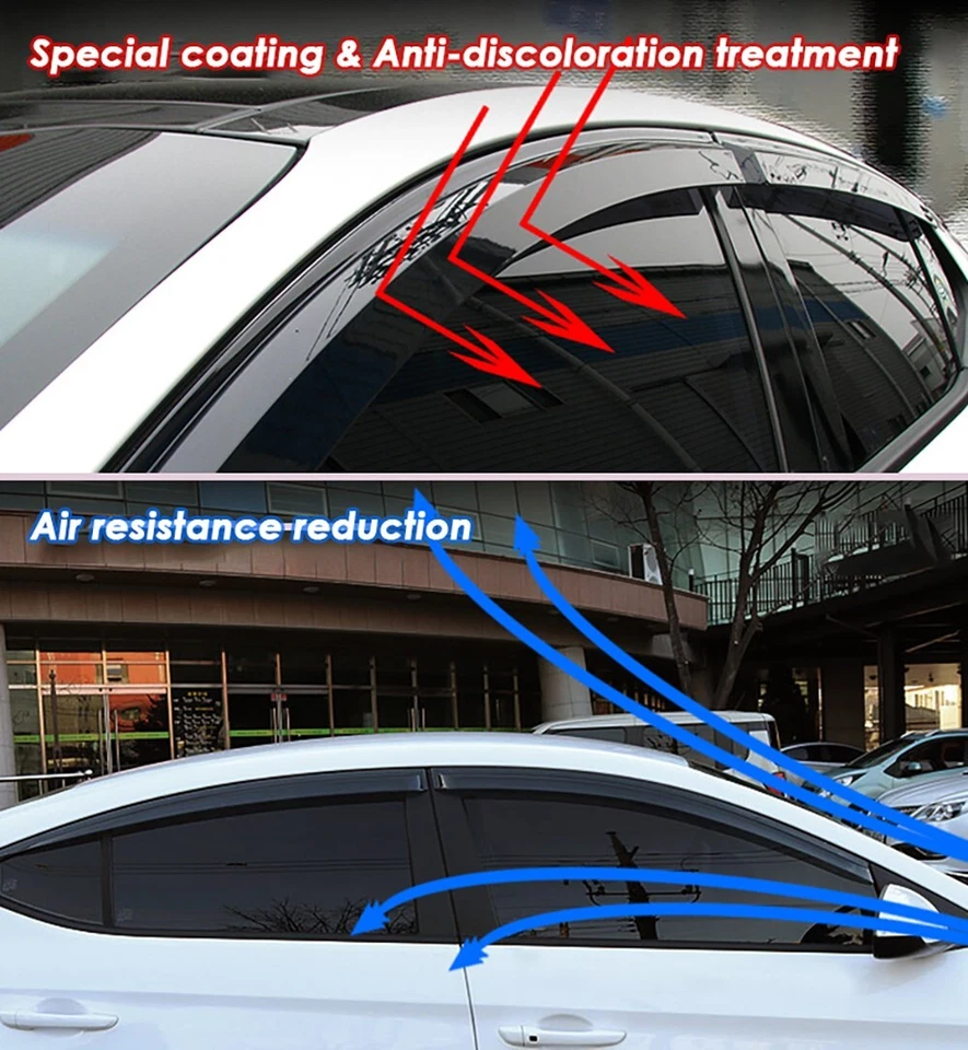 Unbreakable Window Sun Visor Rain Vent 4p(Fits:2010 2014 Renault Fluence : SM3) - Image 2 of 4