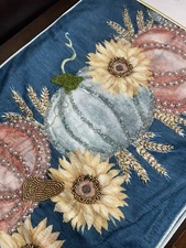 DOMAIN NEW!!! Pumpkin Fall Thanksgiving Table Runner Farm Cottage GORGEOUS!