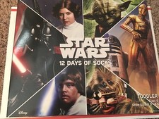 NEW STAR WARS 12 Days Of Socks Holiday Gift Set Toddlers Small 5.5-8.5