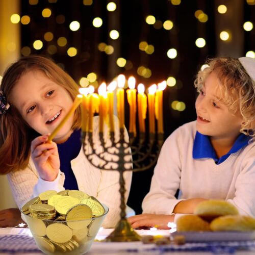 Hanukkah Gelt Milk Chocolate Gold Coins Candy, (90 ct) 16-Ounce Pack - Picture 5 of 6