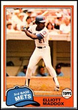 1981 Topps #299 Elliott Maddox - FREE SHIPPING!