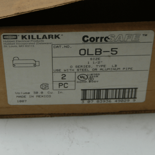 NEU Menge 2 Killark OLB-5 Rohr Körper LB Stil 1-1/2" Aluminium CorroSAFE - Bild 5 von 6