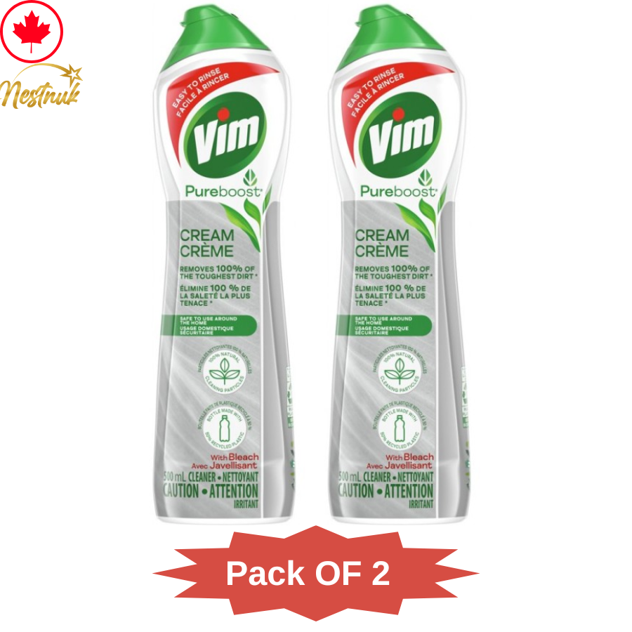 Vim PureBoost Multi-Purpose Cleaner with Bleach 500ml | Pack of 2 |Stain Removal