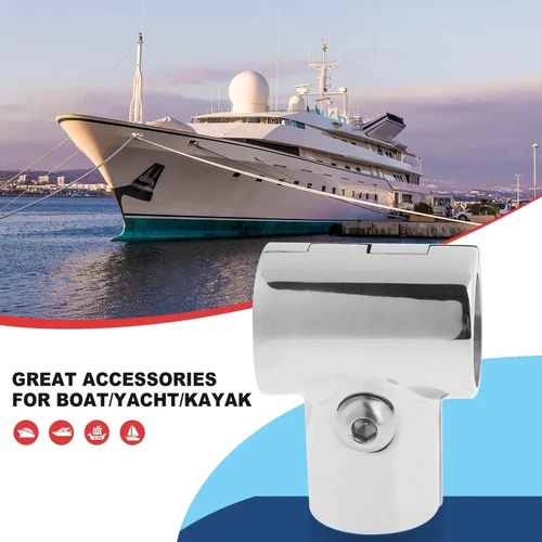 316 Stainless Steel Boat Hand Rail Fitting 60/90° Tee Pipe 22/25/30mm Elbow Tube - Bild 3 von 15