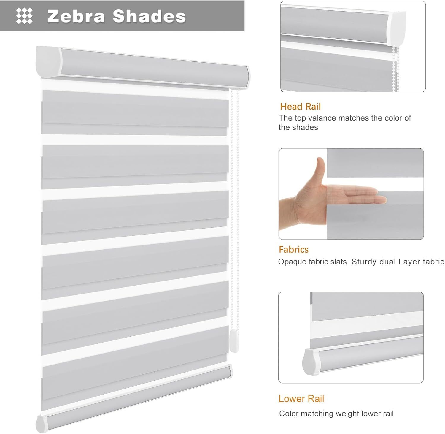 CUSTOM SIZE Dual Zebra Roller Blind Day and Night Window Shade- Light Filtering