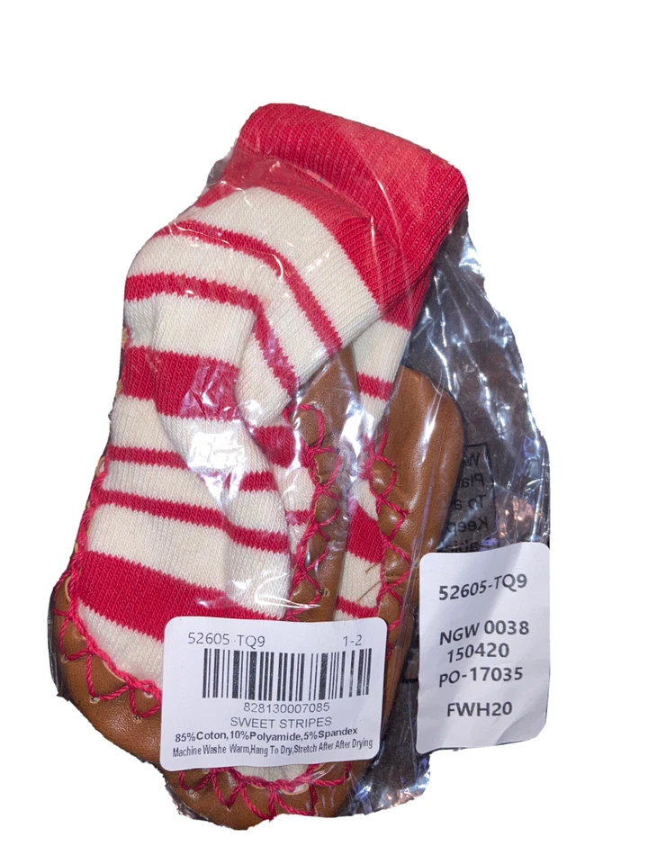 NUEVO CON ETIQUETAS Bebé Unisex Hanna Andersson Zapatilla Mocasines Dulces Rayas Vacaciones 1-2 Zapato Foto 2 de 3