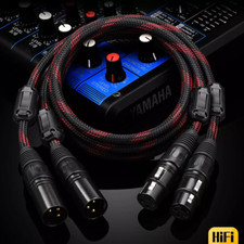 Pair 3Pin OFC Pure Copper XLR Cable 6N HIFI Audio Signal Male To Female Lines