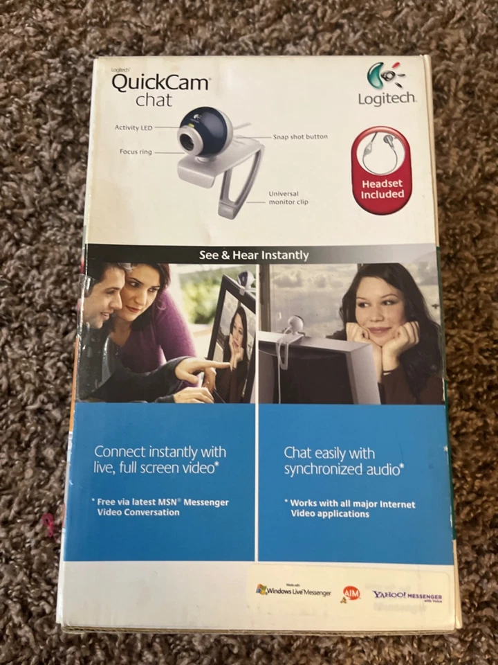 LOGITECH QUICKCAM CHAT CAMERA,  HEADSET INCLUDED - Image 2 of 4