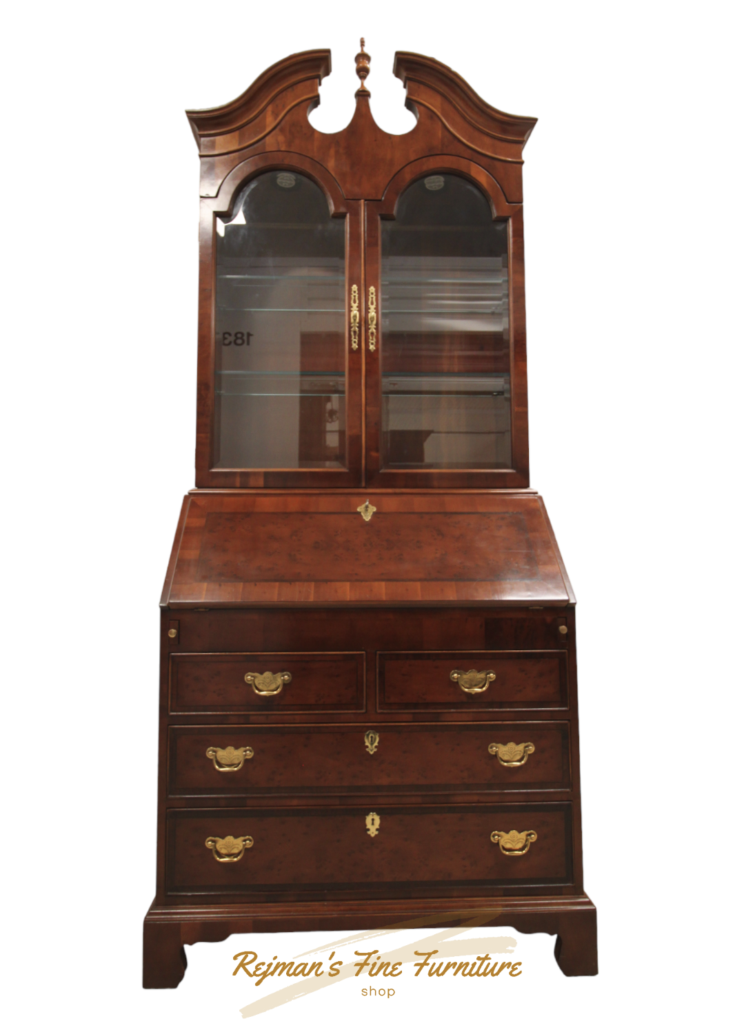 Henredon Folio 10 Banded Yew Wood Secretary Desk eBay