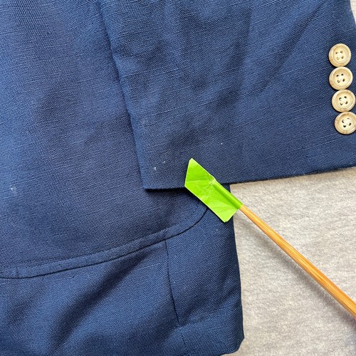 Vineyard Vines Blazer Mens XL Blue Linen Cotton Unstructured Jacket Three Button - Picture 7 of 16