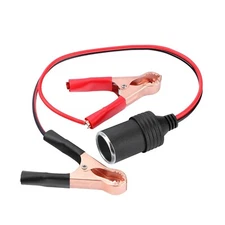 12V Battery To Cigarette Lighter Adapter Alligator Clamp Clip 12 Volt Car Socket