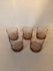 5 Vintage Anchor Hocking Swirl Pattern Pink Depression Glass 4” Tumblers HTF