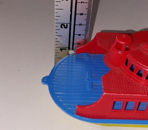 PYRO Land Sea Plastic Ferry Red Blue Yellow Boat Toy Made In USA 1950's - Read - Picture 10 of 11