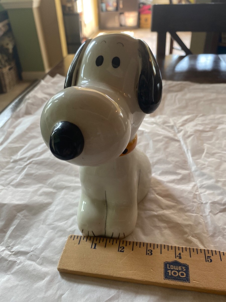 Vintage Snoopy Ceramic Coin Bank, Quadrifoglio,Hand Painted Italy