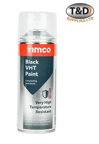 HEAT RESISTANT PAINT SPRAY HIGH TEMPERATURE STOVE EXHAUSTS BBQ VHT