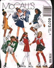 6073 Vintage McCalls SEWING Pattern Girls 1990s Skater Cheerleading Costumes OOP