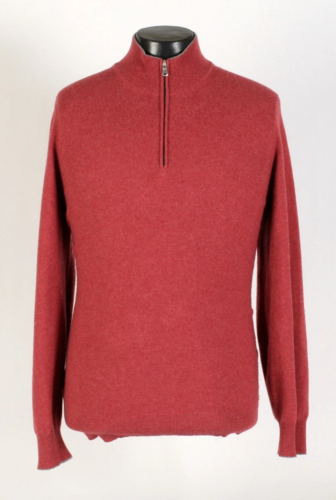 Brunello Cucinelli — Brunello Cucinelli 100% Cashmere 1/2 Zip Sweater - Red - XL - $1350 Retail