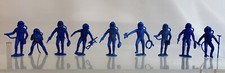 Vintage 1960s MPC Astronauts Space Men Blue Plastic Figure Lot Of 9x Marx
